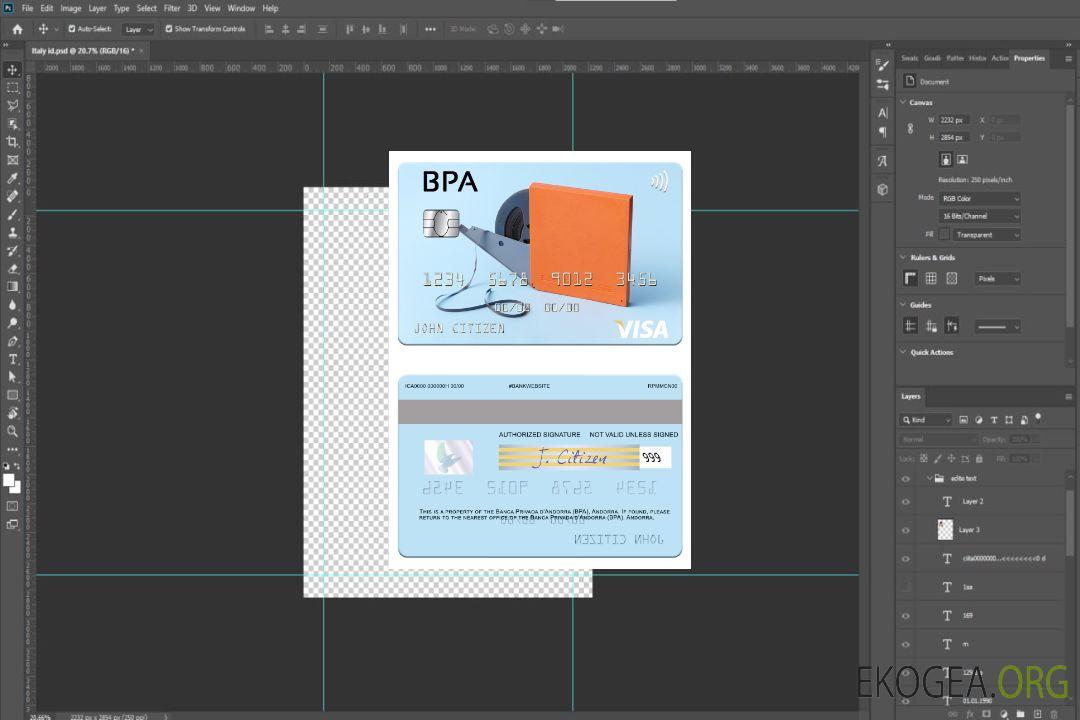 Carte visa Andorra Banca Privada d'Andorra (BPA) template